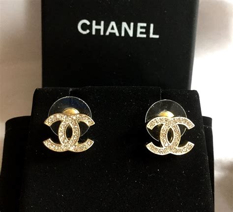 stud chanel cc earrings|authentic Chanel stud earrings.